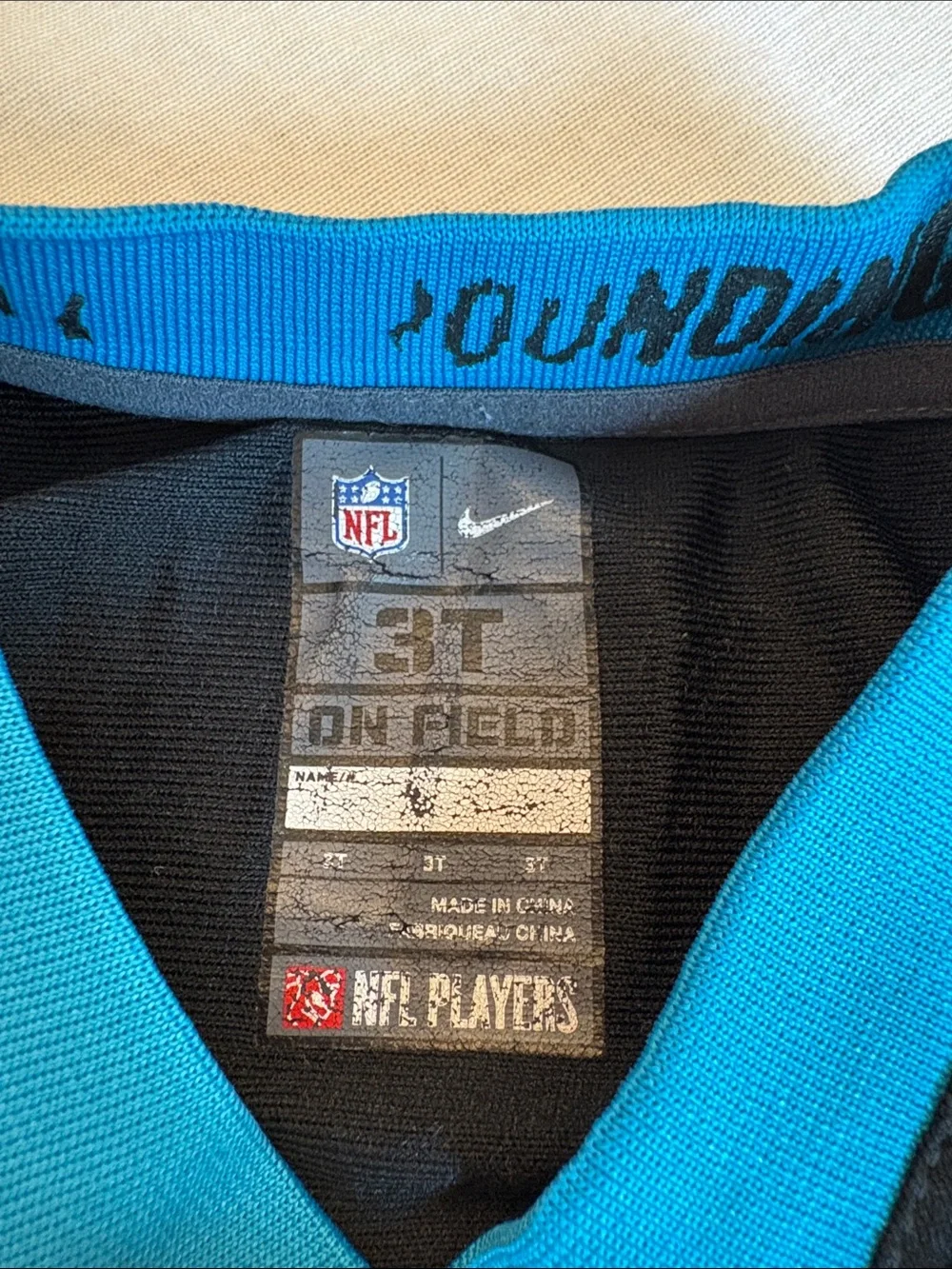 Nike Carolina Panthers #89 Black and Blue Kids Jersey Top